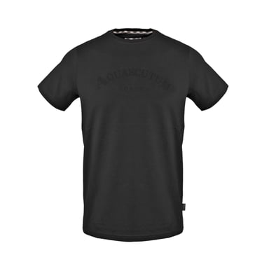 Aquascutum Mens Tonal Logo Jersey T-Shirt (Black)