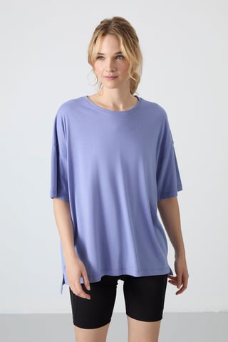 Oversized Cotton-Modal Crew Neck T-Shirt