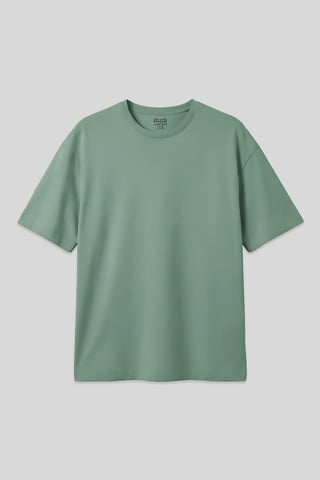 Oversized Cotton Blend Crew Neck T-Shirt
