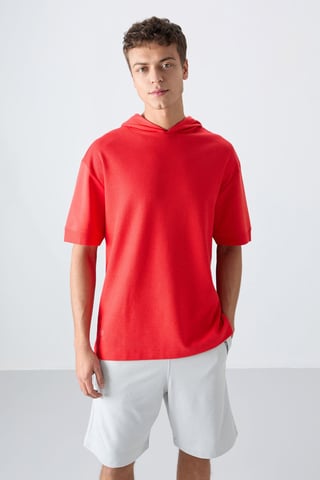 Oversized Hooded Short-sleeve T-shirt