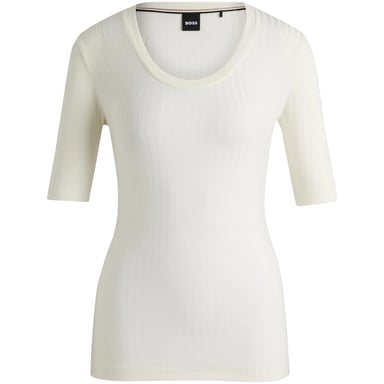 Boss Womens/Ladies Effilie Ribbed T-Shirt (White)