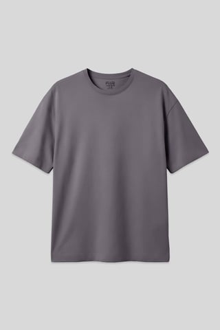 Oversized Cotton Blend Crew Neck T-Shirt