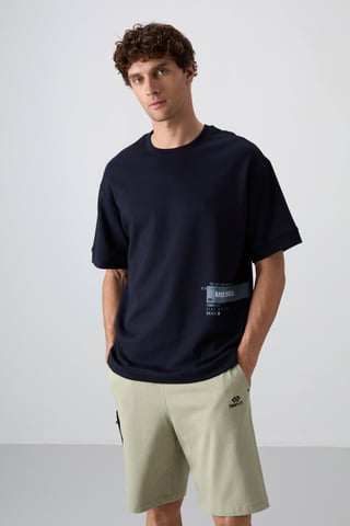 Oversized Cotton-Blend Crew Neck T-Shirt