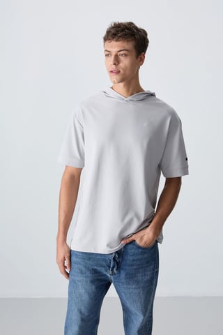 Oversized Hooded Short-Sleeve T-Shirt