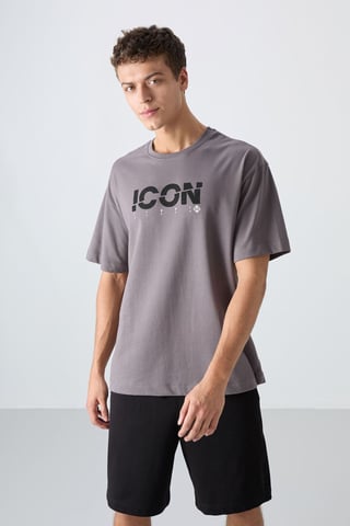 Oversized Logo Print Crew Neck T-Shirt