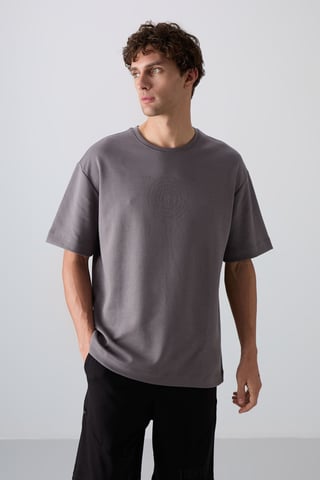 Oversized Cotton-Blend Crew Neck T-Shirt