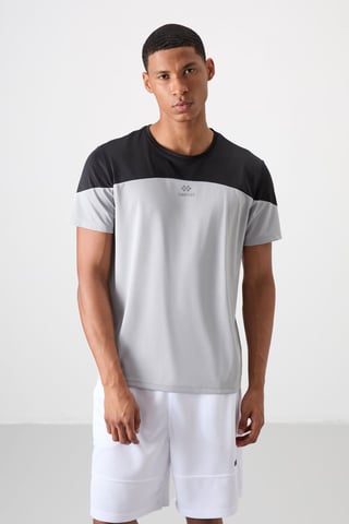 Herrar Färgblockerad Rundhalsad T-shirt