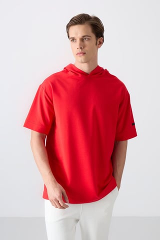 Oversized Hooded Short-Sleeve T-Shirt