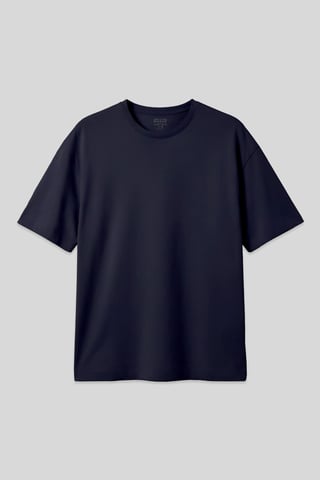 Oversized Cotton Blend Crew Neck T-Shirt