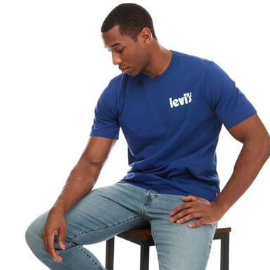 Levis Mens Logo Crew Neck Relaxed Fit T-Shirt (Dark Blue)