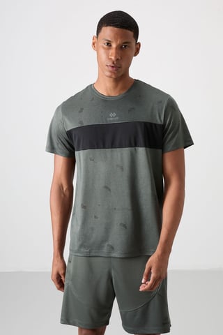 Men's Color-Blocked Crew Neck T-Shirt