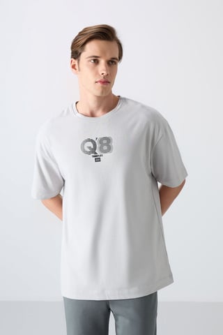 Oversized Printed Logo Crew Neck T-Shirt