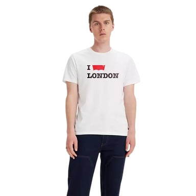 Levis Mens London Batwing Logo Crew Neck T-Shirt (White)