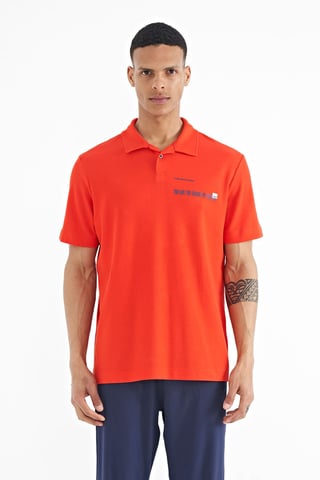 Men's Cotton Polo T-Shirt With Text Print