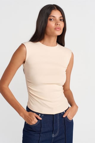 Women's Ribbed Sleeveless Crew Neck T-Shirt
