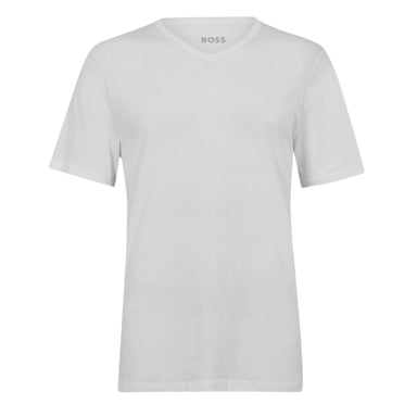Boss Mens Logo V Neck T-Shirt (Pack of 3) (White)