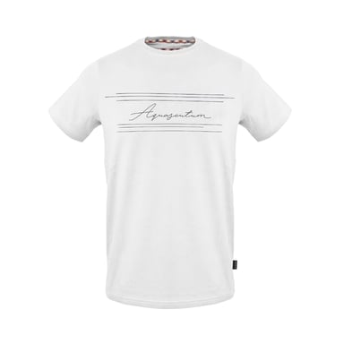 Aquascutum Mens Script Crew Neck T-Shirt (White)