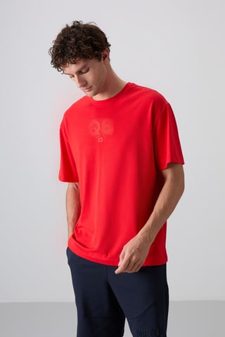 Oversized Printed Logo Crew Neck T-Shirt