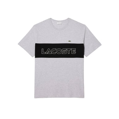 Lacoste Mens Colour Block Heavy Cotton Fitted T-Shirt (Grey)