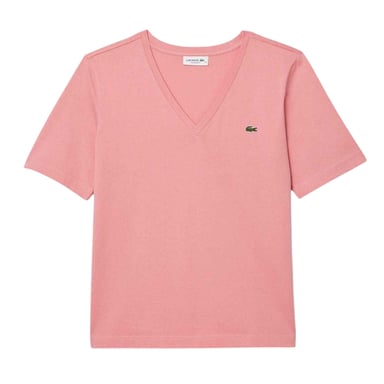 Lacoste Womens/Ladies Embroidered Logo Cotton Jersey T-Shirt (Pink)