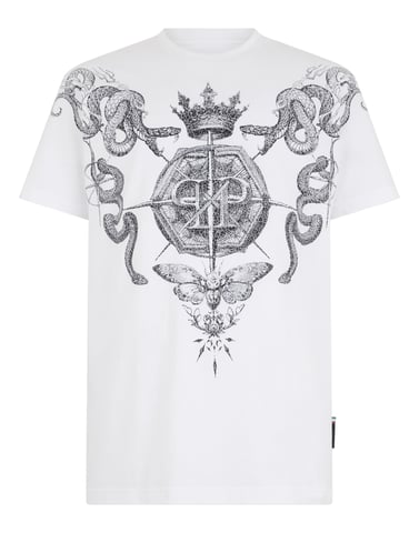 Round Neck T-Shirt Wind Rose Tattoo