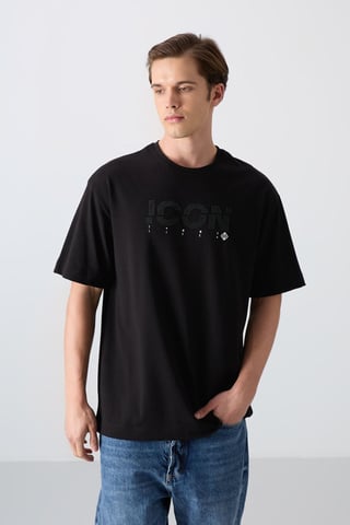 Oversized Logo Print Crew Neck T-Shirt
