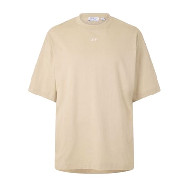 Off White Mens Arrow Skate Lettering Crew Neck T-Shirt (Brown/White)