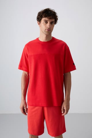 Oversized bomullsblandning crew neck t-shirt