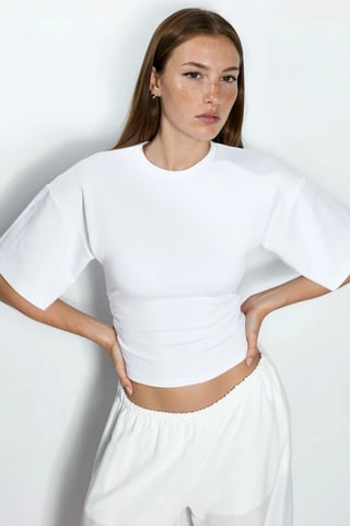 Crew Neck Solid Cotton-Lycra T-Shirt