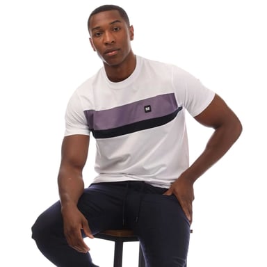 Weekend Offender Mens Crossword Colour Block T-Shirt (White)