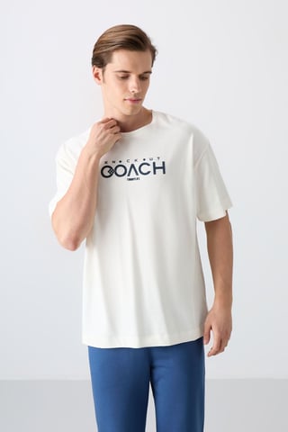 Oversized Logo Patch Crew Neck T-Shirt