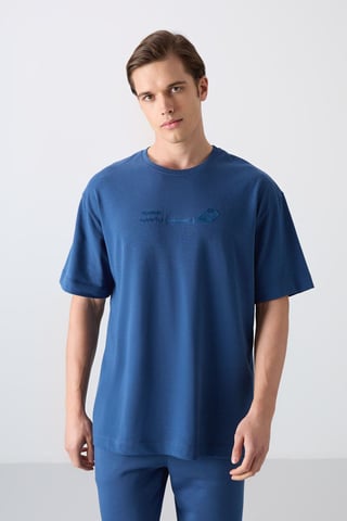 Oversized Cotton-Polyester Crew Neck T-Shirt