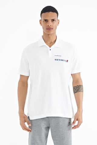 Men's Cotton Polo T-Shirt With Text Print