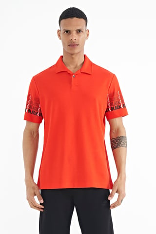 Men's Cotton Polo Collar Printed T-Shirt