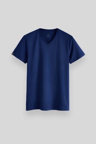 Herr V-ringad T-shirt med kort ärm