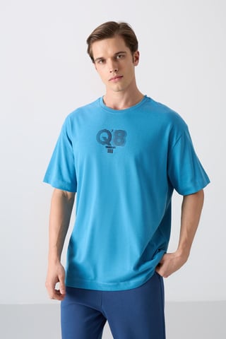 Oversized Printed Logo Crew Neck T-Shirt