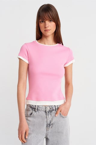 Kvinnors Slim Fit Bomulls T-shirt med Rundhals