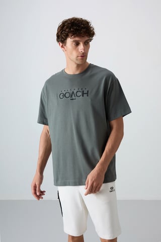 Oversized Logo Patch Crew Neck T-Shirt