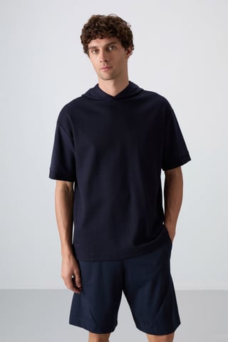 Oversized Hooded Short-sleeve T-shirt