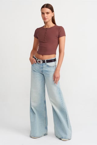 Women's Cropped Slim-fit Crew Neck T-shirt