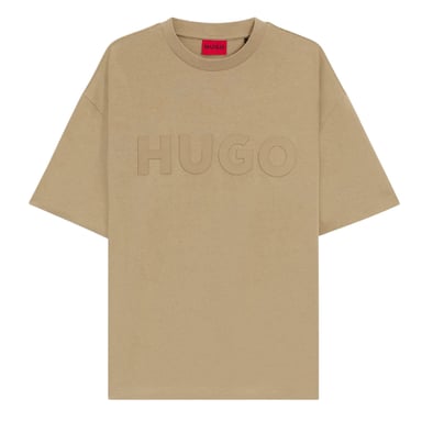 Hugo Mens Dinkee Logo Oversized T-Shirt (Beige)