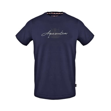 Aquascutum Mens Script T-Shirt (Navy)