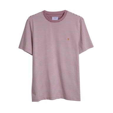 Farah Mens Striped Logo Short-Sleeved T-Shirt (Dark Pink)