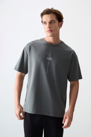 Oversized Printed Crew Neck T-Shirt