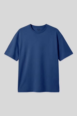 Oversized Cotton Blend Crew Neck T-Shirt