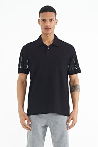 Men's Cotton Polo Collar Printed T-Shirt