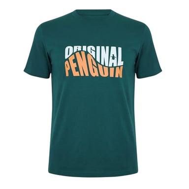 Original Penguin Mens Original Lettering Crew Neck T-Shirt (June Bug)