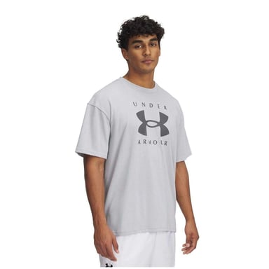 Under Armour Mens Logo Heavyweight Loose T-Shirt (Grey)