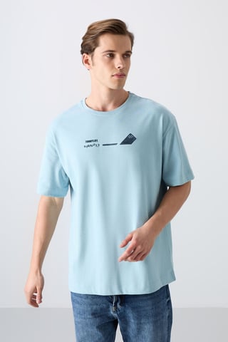 Oversized Cotton-Polyester Crew Neck T-Shirt