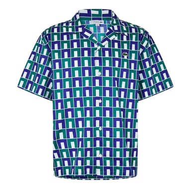 Lacoste Mens Monogram Short-Sleeved Shirt (Green)